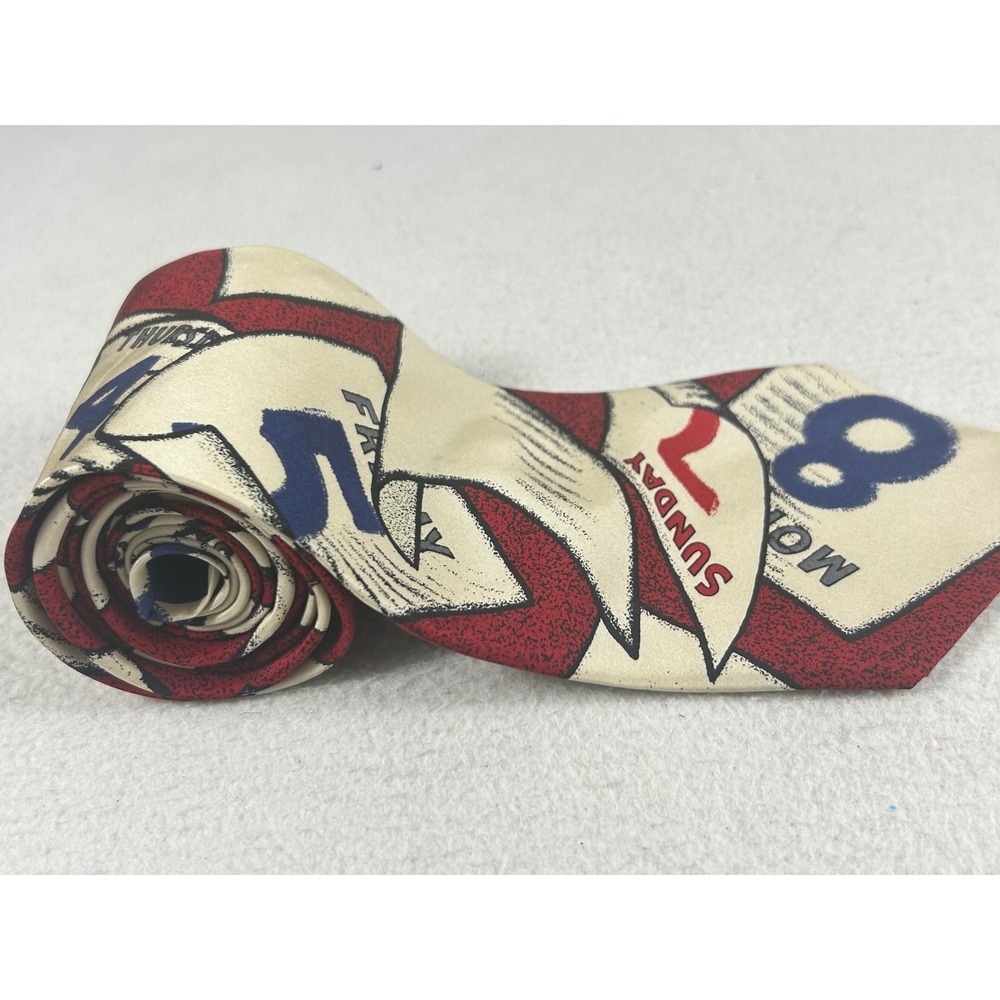 The Beatles Necktie Mens OS Red Eight Days A Week Novelty Graphic Print Tie